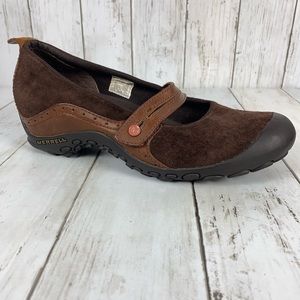 Merrell Plaza Bandeau Shoes Women’s Size 9.5 Espresso Brown Suede Mary Jane